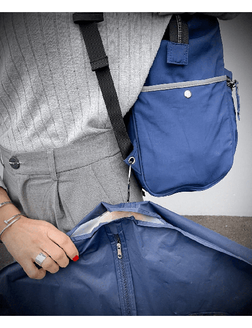 Marea Blu Navy/Grigio – Zaino Borsa ecosostenibile idrorepellente