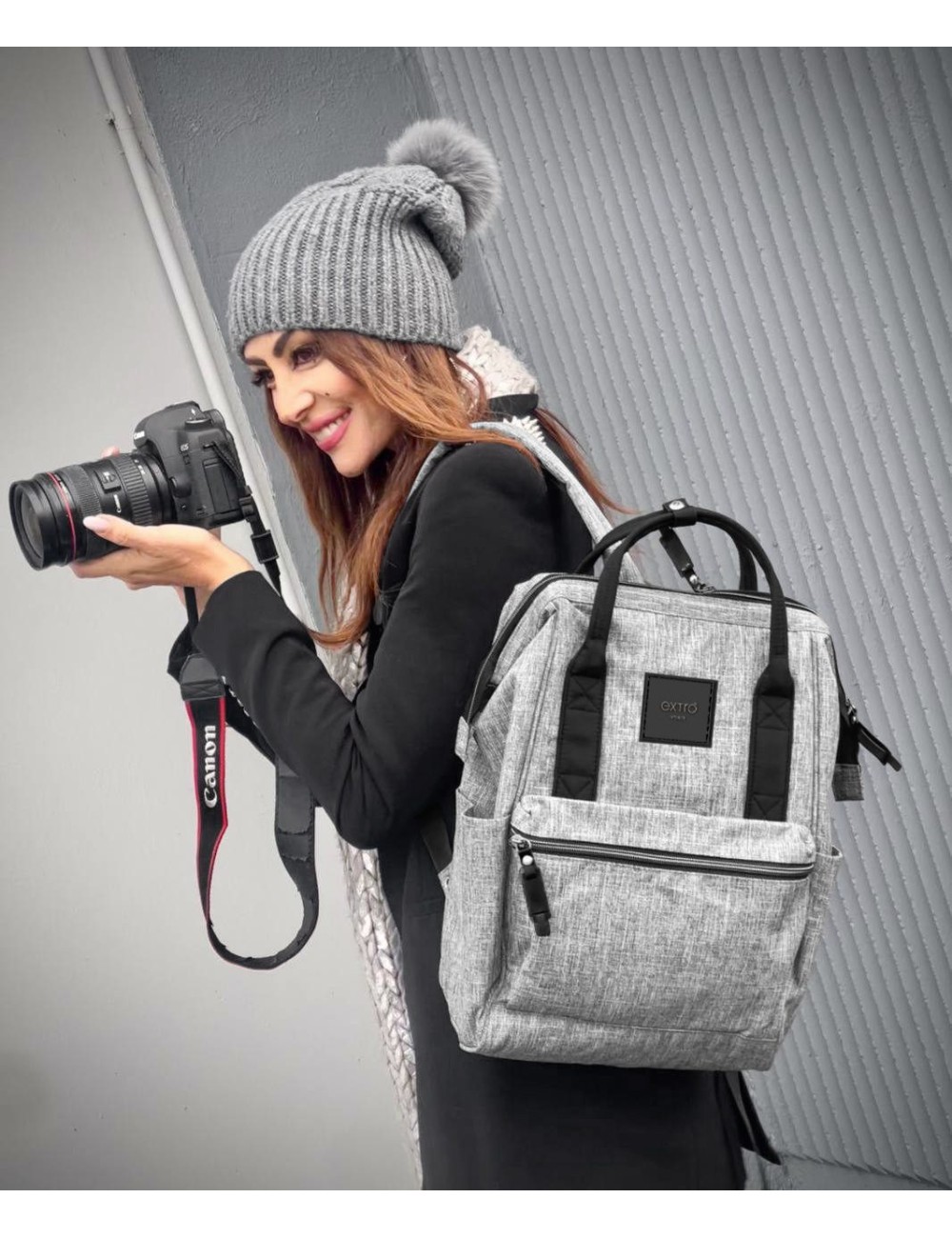 Bàcaro Grigio Zaino Borsa tessuto riciclato idrorepellente