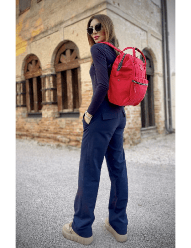 Calle Rosso Zaino Borsa tessuto riciclato idrorepellente