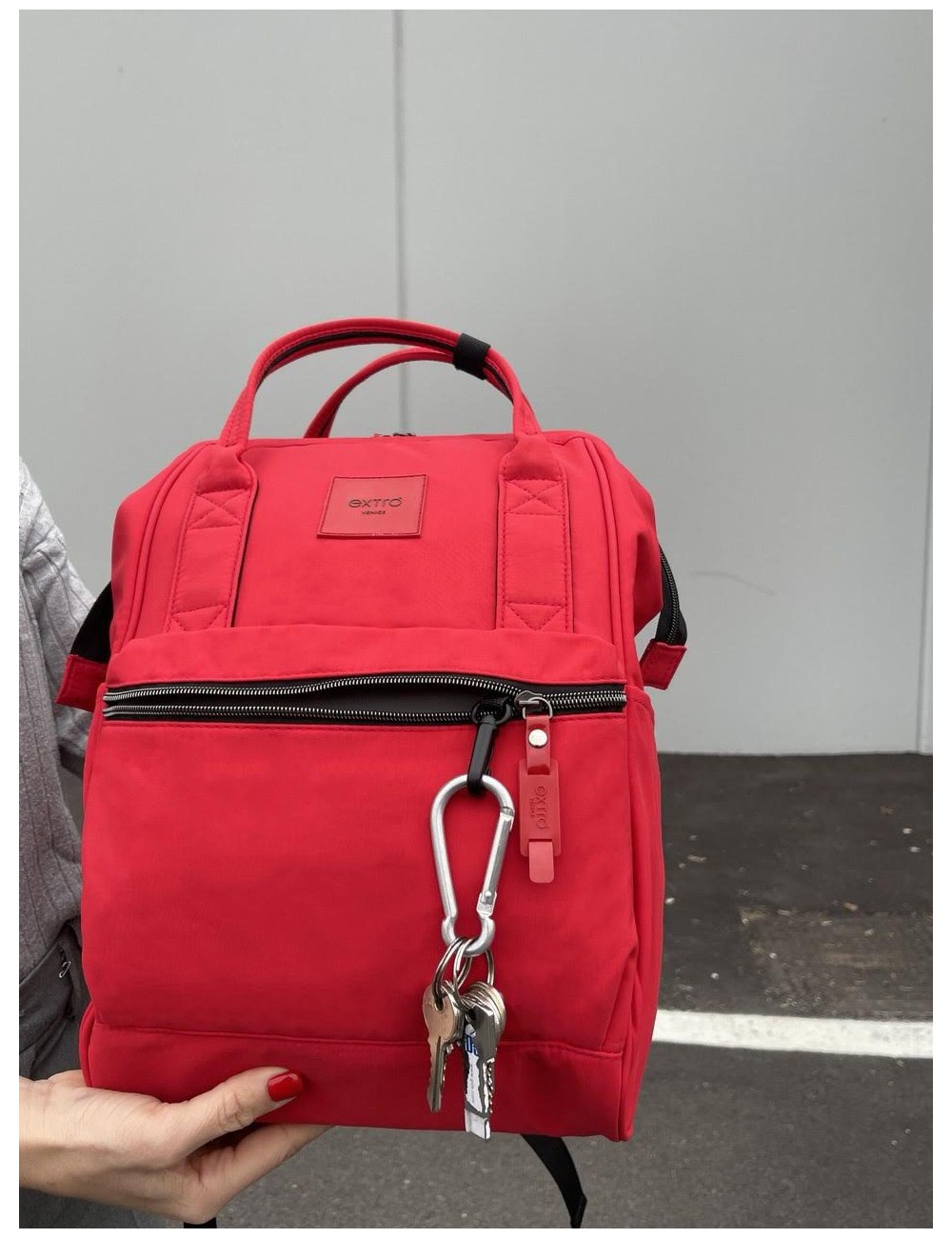 Calle Rosso Zaino Borsa tessuto riciclato idrorepellente