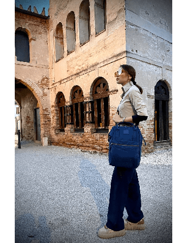 Casanova Blu Navy Zaino Borsa tessuto riciclato idrorepellente