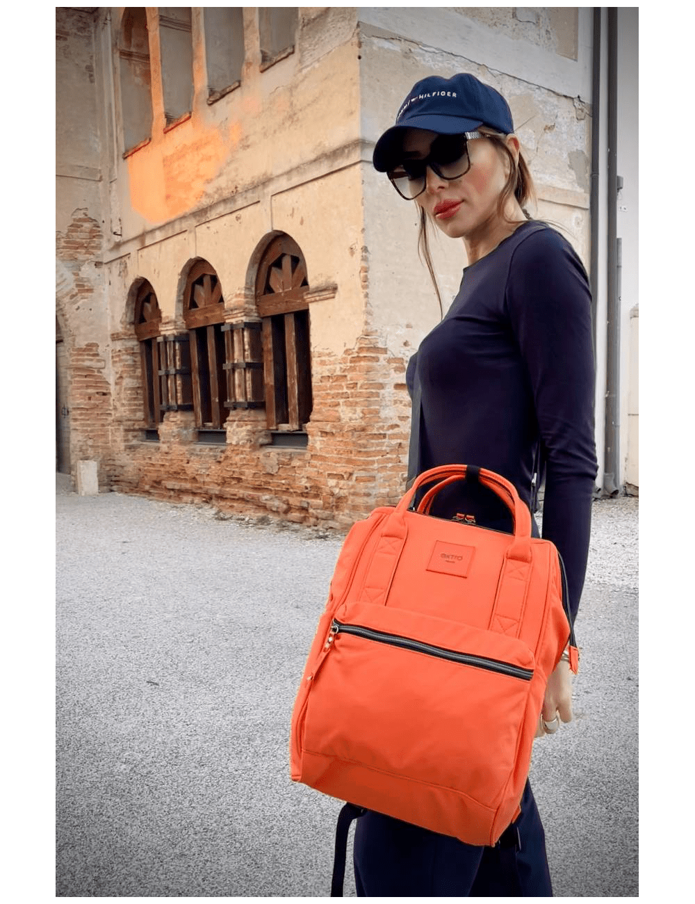 Calle Arancio Zaino Borsa tessuto riciclato idrorepellente