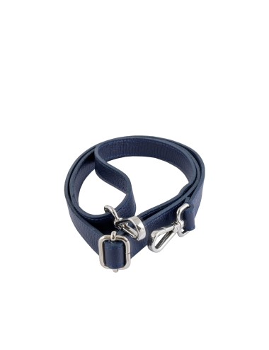 Tracolla blu in pelle - Made in Italy