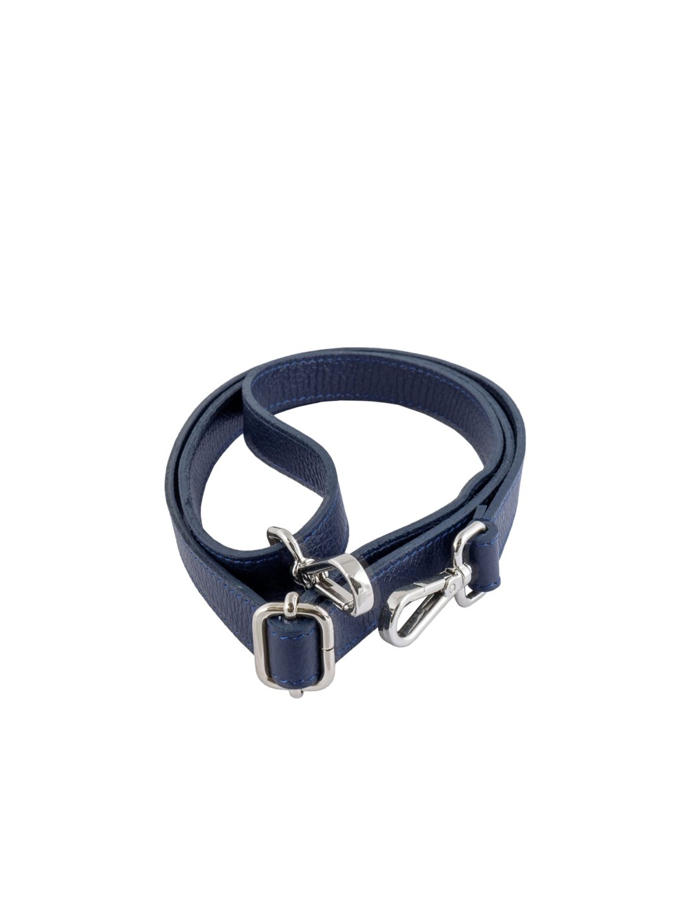 Tracolla blu in pelle - Made in Italy