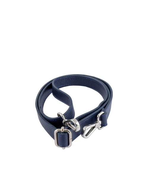 Tracolla blu in pelle - Made in Italy