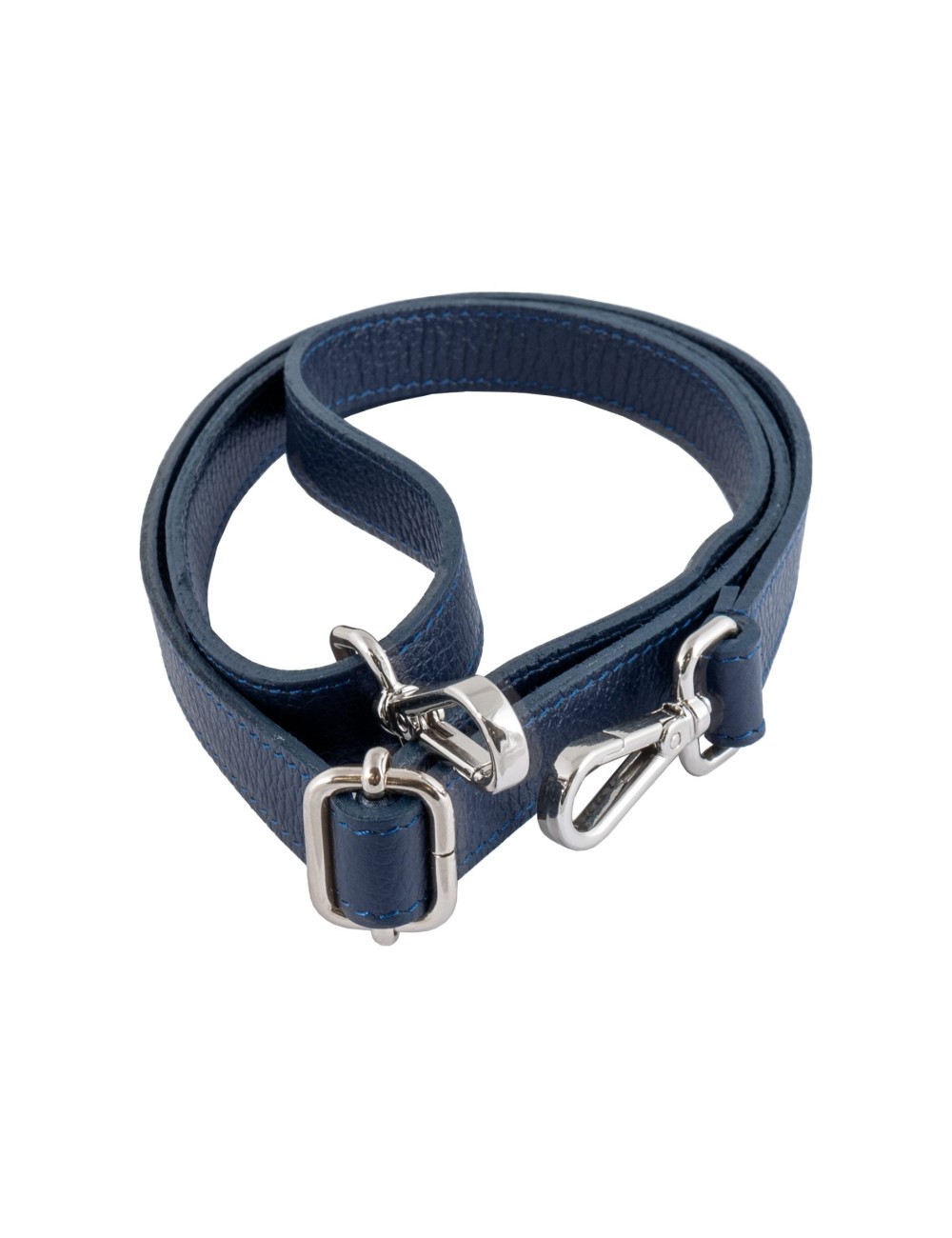 Tracolla blu in pelle - Made in Italy