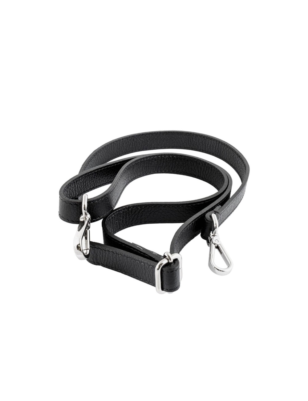 Tracolla nera in pelle - Made in Italy