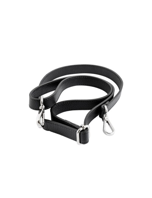 Tracolla nera in pelle - Made in Italy