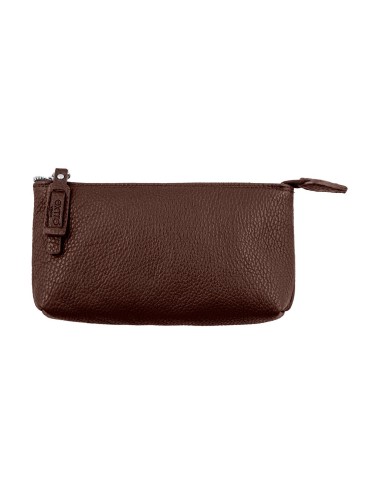 Pouch in Vera Pelle Italiana Artigianale Marrone – Lavorazione a Mano a Venezia 21 x 12 x 5,5 cm