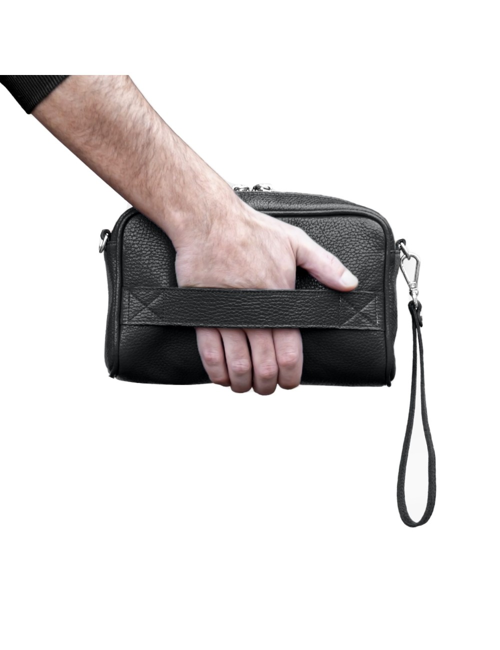 Black Leather Pochette | Made in Italy | Extrò Venice