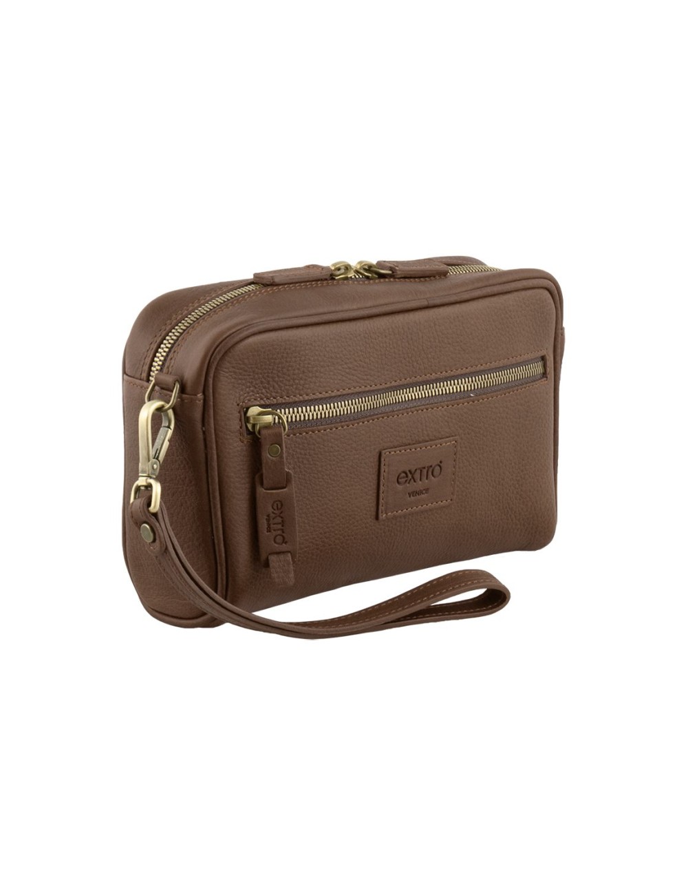 Brown Tuscan Leather Pochette | Made in Italy | Extrò