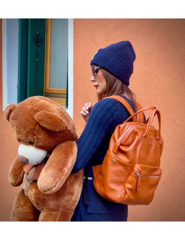Arsenale BagPack Pelle Arancio | Made in Italy | Extrò
