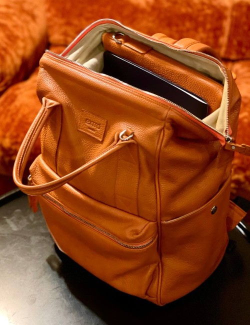Arsenale Orange Leather BagPack | Made in Italy | Extrò