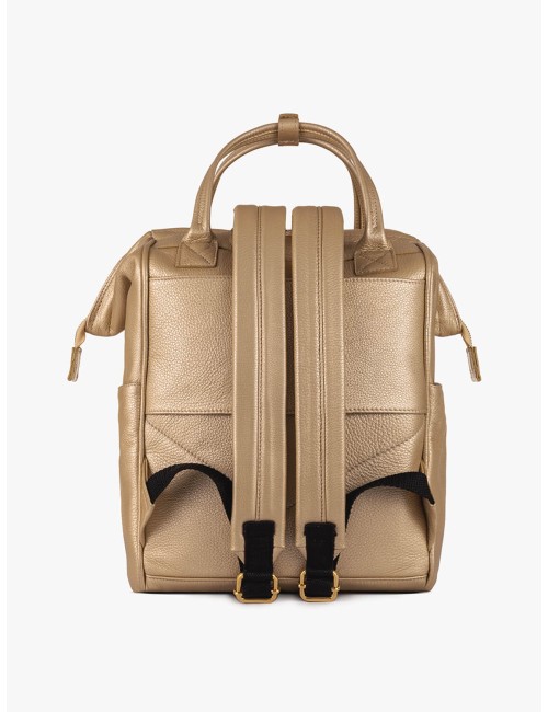 Ca' d'Oro Gold Leather BagPack | Made in Italy | Extrò