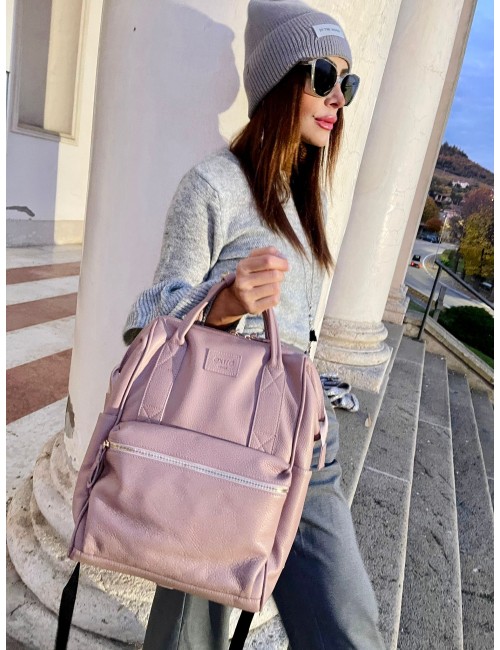 Santa Lucia BagPack Pelle Rosa | Made in Italy
