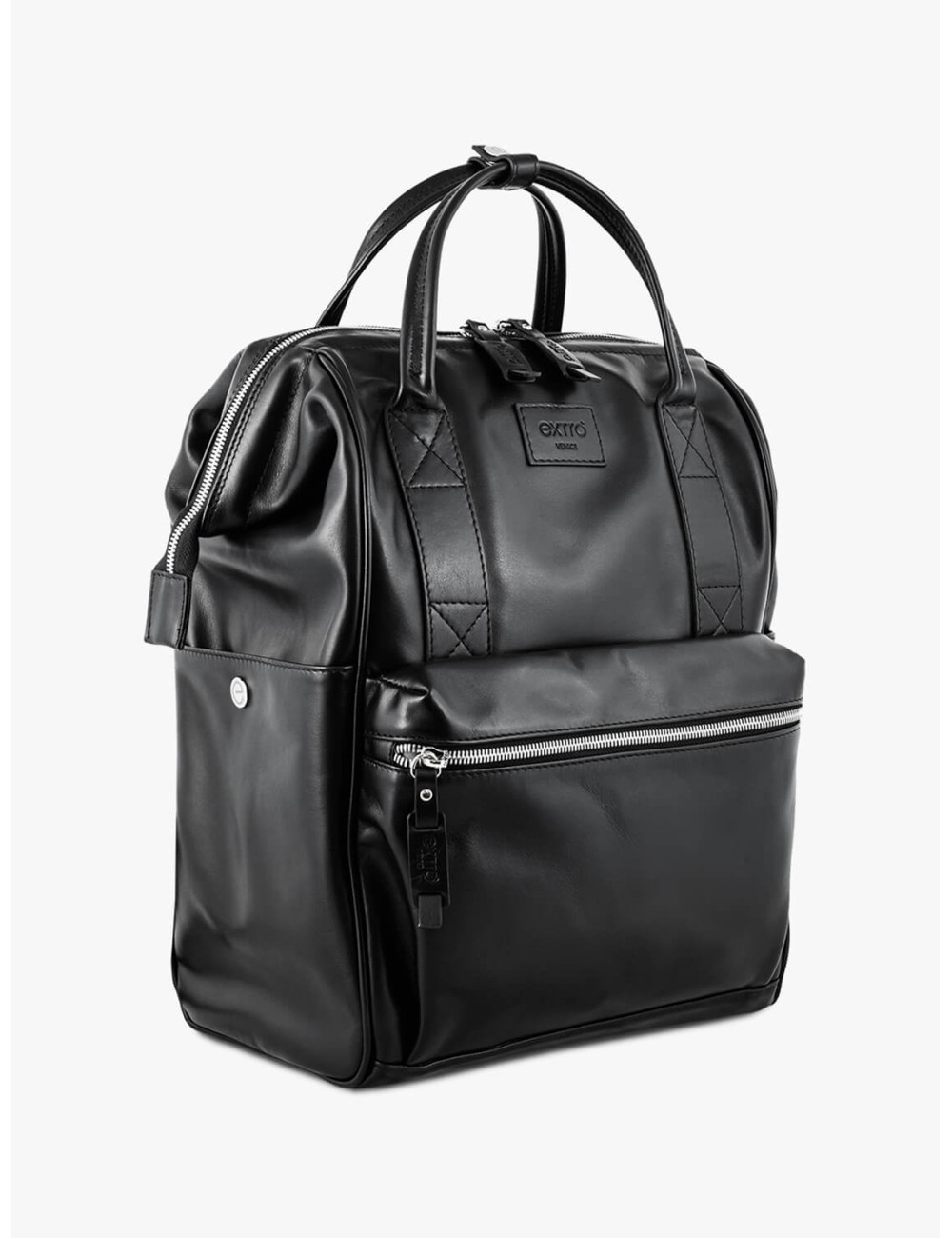 Doge Black Leather BagPack | Made in Italy | Extrò Venice