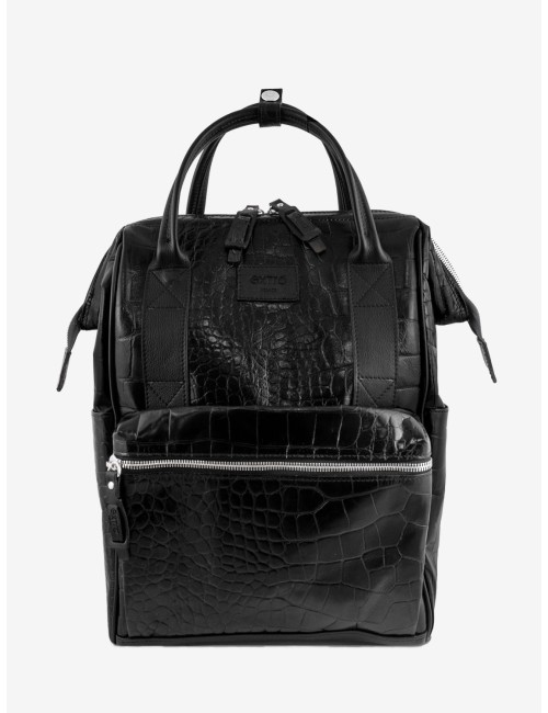 Coccodrillo Black BagPack Pelle | Made in Italy | Extrò