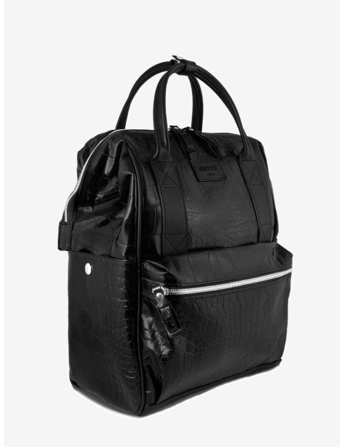 Coccodrillo Black BagPack Pelle | Made in Italy | Extrò