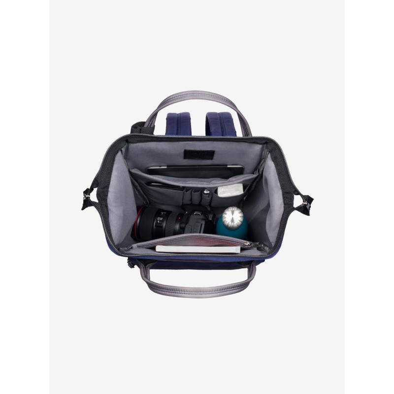 Marea Blu Navy Grigio Zaino Borsa tessuto riciclato idrorepellente