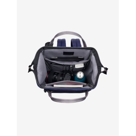 Marea Blu Navy Grigio Zaino Borsa tessuto riciclato idrorepellente