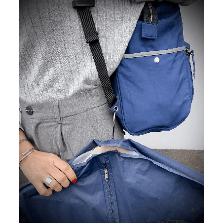 Marea Blu Navy Grigio Zaino Borsa tessuto riciclato idrorepellente