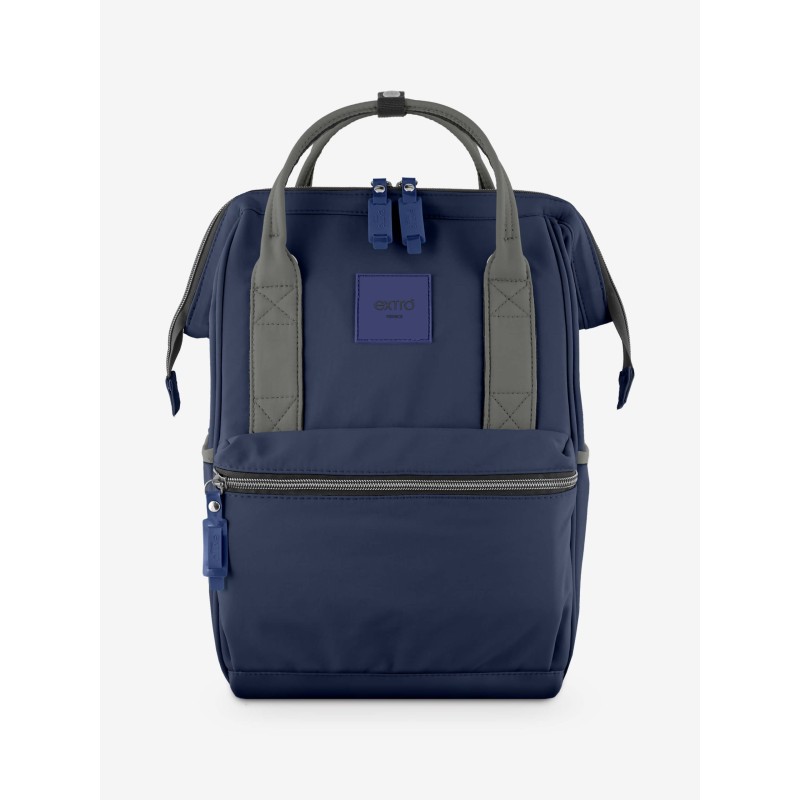 Marea Blu Navy Grigio Zaino Borsa tessuto riciclato idrorepellente