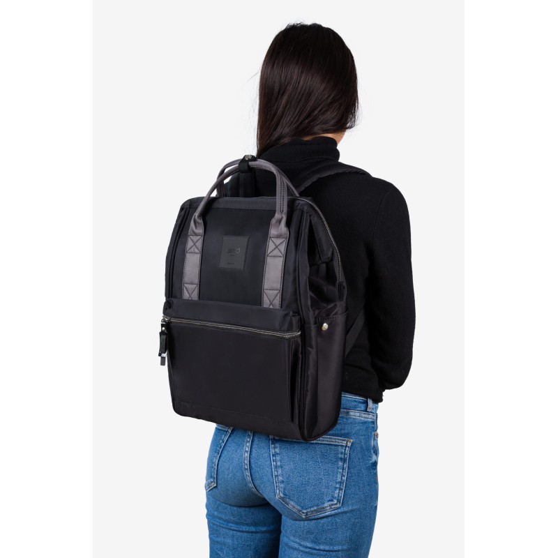 Rio Nero/Grigio Zaino Borsa tessuto riciclato idrorepellente