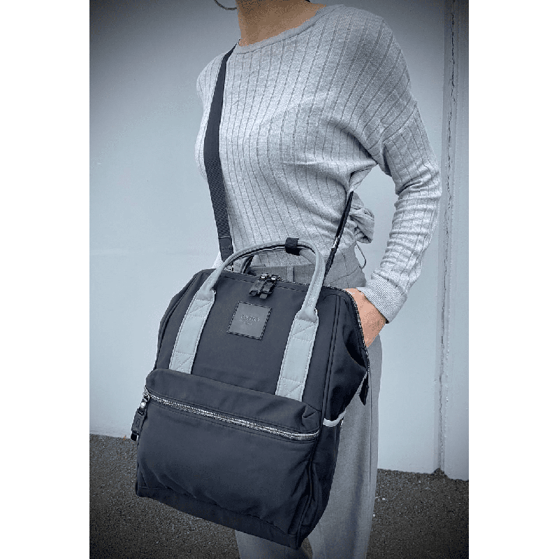 Rio Nero/Grigio Zaino Borsa tessuto riciclato idrorepellente