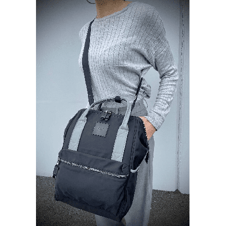 Rio Nero/Grigio Zaino Borsa tessuto riciclato idrorepellente