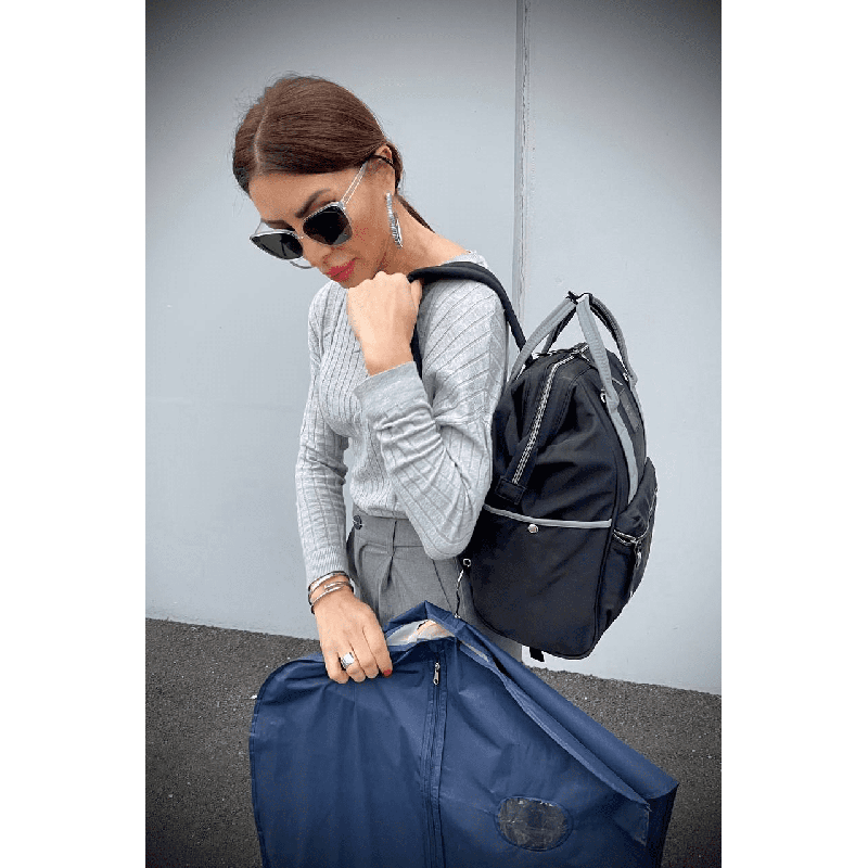 Rio Nero/Grigio Zaino Borsa tessuto riciclato idrorepellente