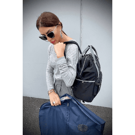 Rio Nero/Grigio Zaino Borsa tessuto riciclato idrorepellente