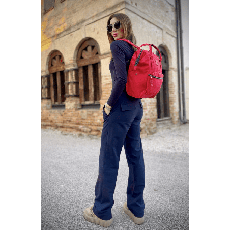 Calle Rosso Zaino Borsa tessuto riciclato idrorepellente