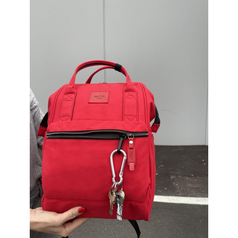 Calle Rosso Zaino Borsa tessuto riciclato idrorepellente