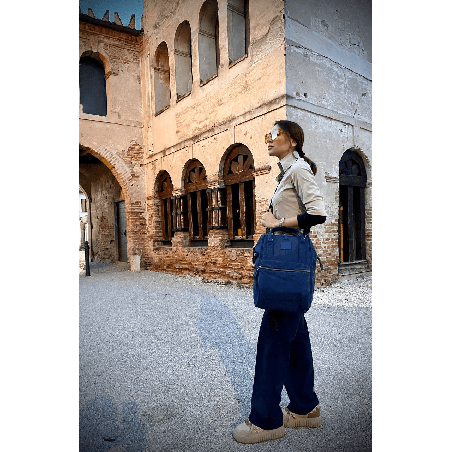 Casanova Blu Navy Zaino Borsa tessuto riciclato idrorepellente