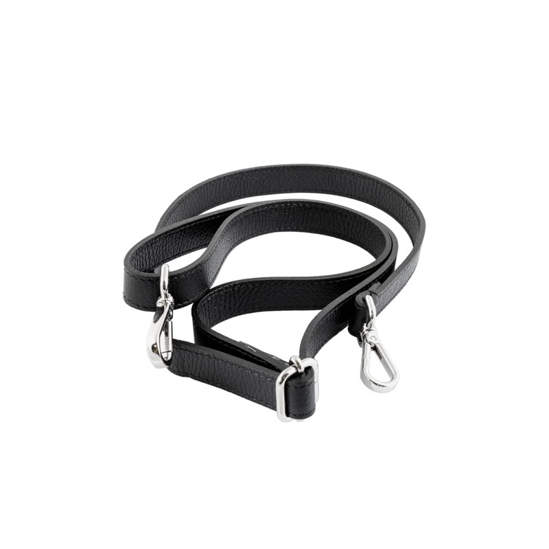 Tracolla nera in pelle - Made in Italy