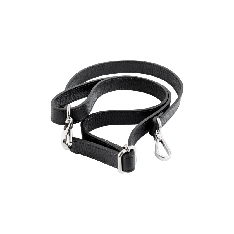 Tracolla nera in pelle - Made in Italy