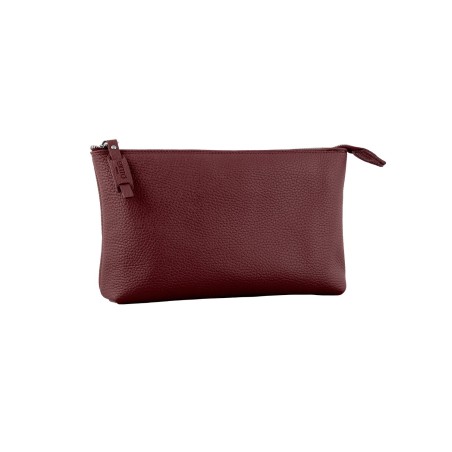 Pouch in Vera Pelle Italiana Artigianale Bordeaux– Lavorazione a Mano a Venezia 25x15x7 cm