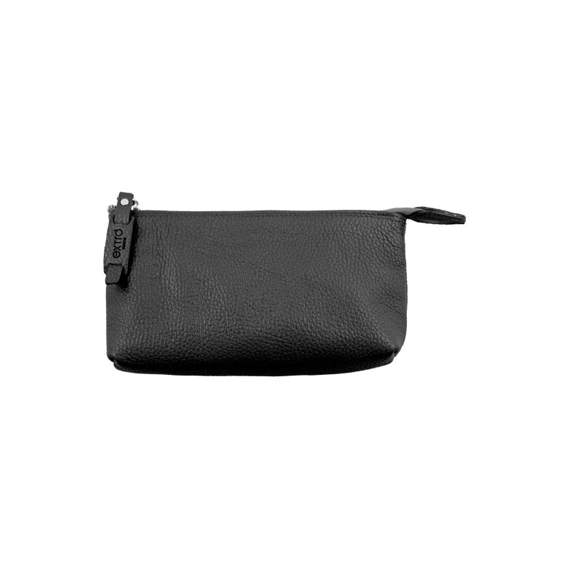 Pouch in Vera Pelle Italiana Artigianale Nera – Lavorazione a Mano a Venezia 21 x 12 x 5,5 cm