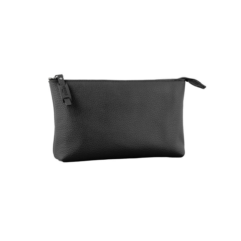 Pouch in Vera Pelle Italiana Artigianale Nera– Lavorazione a Mano a Venezia 25x15x7 cm