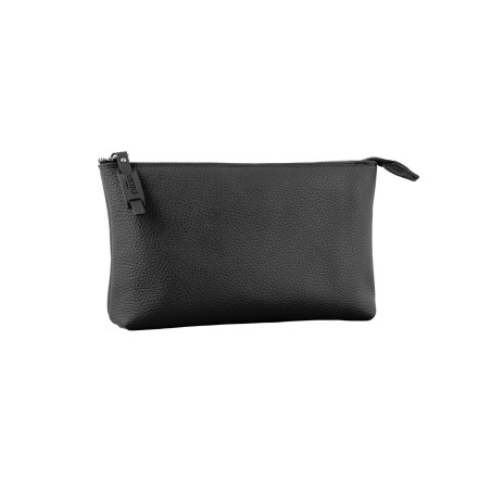 Pouch in Vera Pelle Italiana Artigianale Nera– Lavorazione a Mano a Venezia 25x15x7 cm