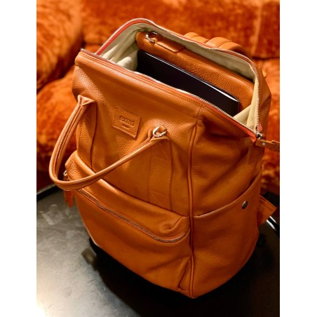 Arsenale Orange Leather BagPack | Made in Italy | Extrò