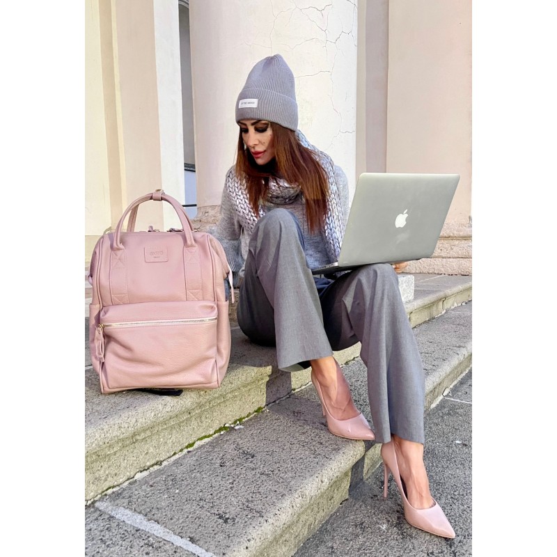 Santa Lucia BagPack Pelle Rosa | Made in Italy