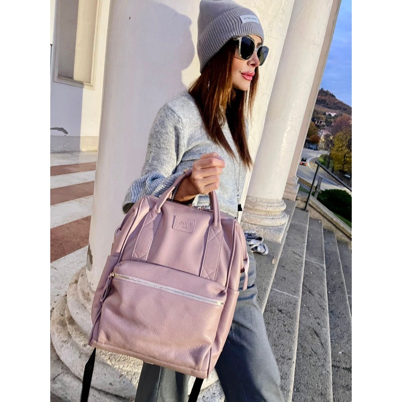 Santa Lucia BagPack Pelle Rosa | Made in Italy