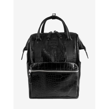 Coccodrillo Black BagPack Pelle | Made in Italy | Extrò