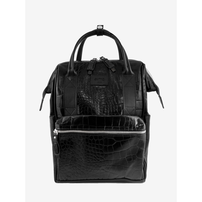 Coccodrillo Black BagPack Pelle | Made in Italy | Extrò
