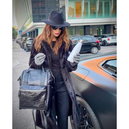 Coccodrillo Black BagPack Pelle | Made in Italy | Extrò