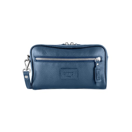 Pochette in Pelle Blu – Made in Italy