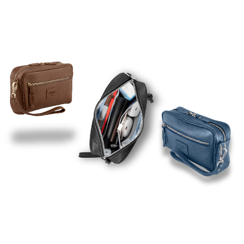 Pochette in Pelle Blu – Made in Italy