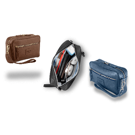 Pochette in Pelle Blu – Made in Italy